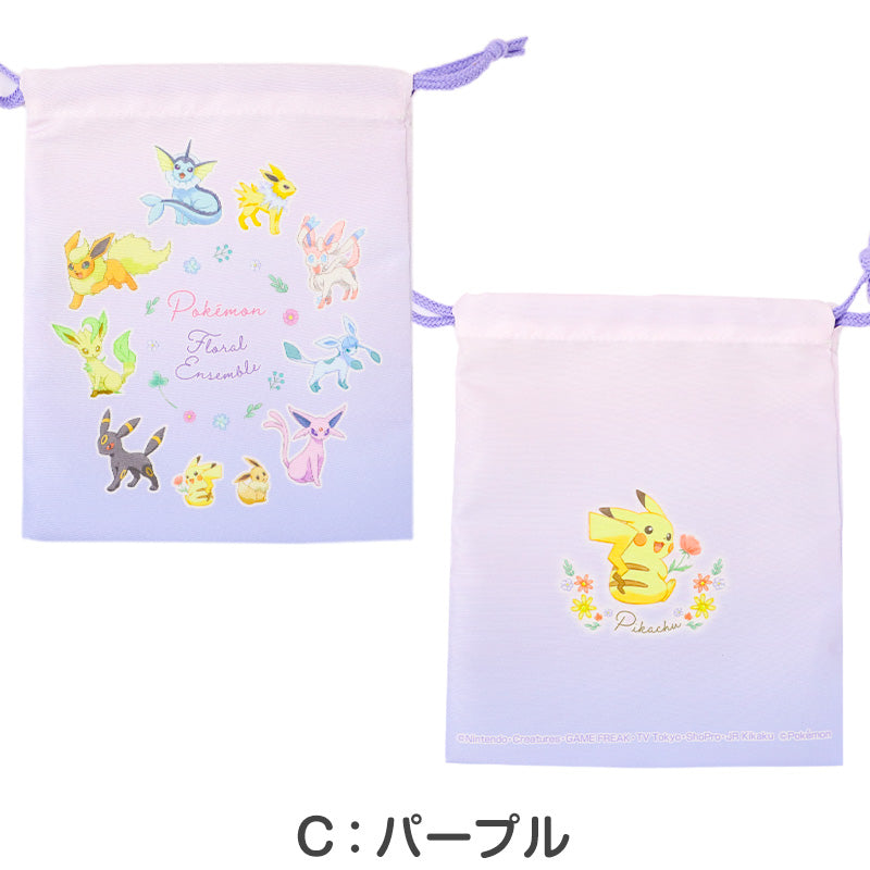 マルヨシ ポケットモンスター 巾着袋 キッズ 巾着 小物入れ コップ袋 給食袋 ポケモン 巾着S 入園準備 入学準備 男の子 女の子 キャラクター 通園 通学 約18×22cm 洗える 形態安定 シワになりにくい アイロン不要 お手入れ簡単