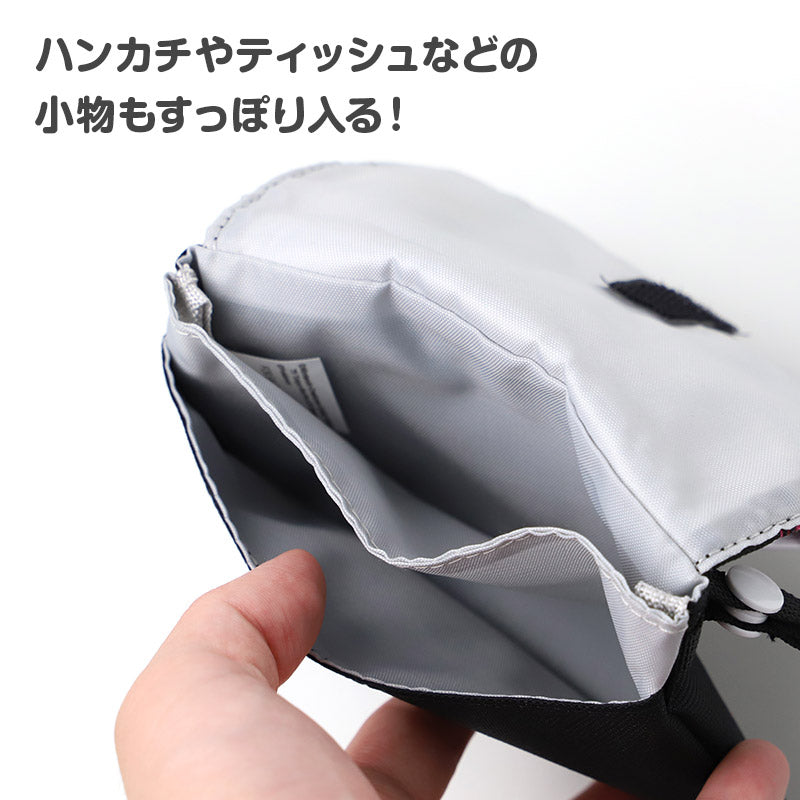 移動ポケット 2WAY ショルダー付き キャラクター クリップポケット ポケットポーチ ポシェット 約15×12cm キッズ 子供 ハンカチ入れ ティッシュ入れ 通園 通学 保育園 幼稚園 小学校 入園準備 入学準備 サンリオキャラクターズ キティ ポケモン