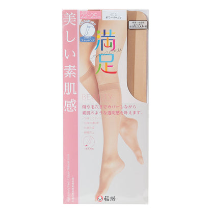 福助 満足 ひざ下丈 伝線しにくい ノンラン ストッキング くちゴムゆったり 22-25cm (フクスケ レディース パンスト) (在庫限り)
