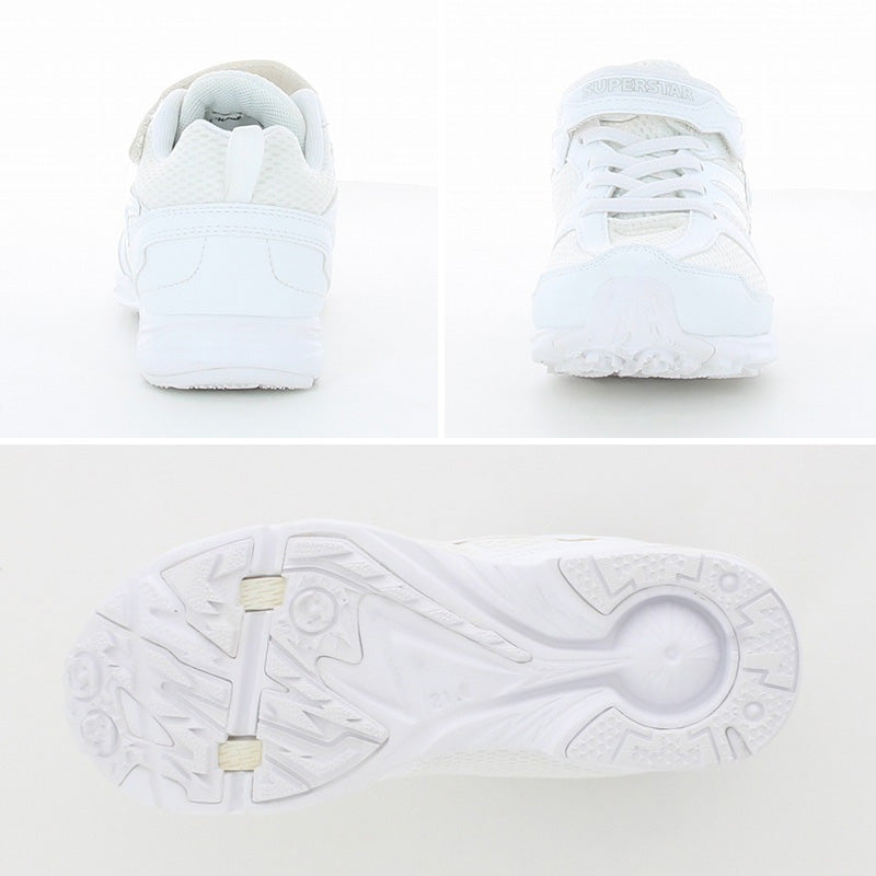 スニーカー 外履き スクールシューズ グランドシューズ 靴 通学履き 運動靴 子供靴 通学 17cm～26cm moonstar ムーンスター スーパースター バネの力 速く走る 学校 小学校 中学校 高校 白 黒 2E (送料無料) (取寄せ)