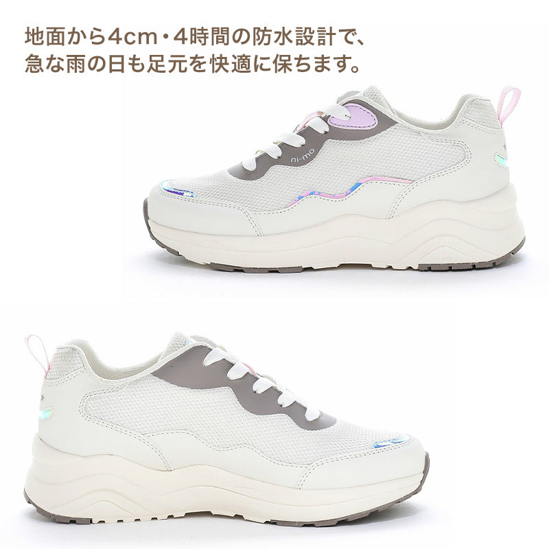 ムーンスター キッズ スニーカー 女の子 子供 靴 防水 シューズ 軽量 19～24.5cm ガールズ おしゃれ かわいい 可愛い 小学生 中学生 通学 学校 抗菌防臭 洗えるインソール ジュニア Ag+抗菌防臭 カウンターボックス 4cm4時間防水 通学 雨の日