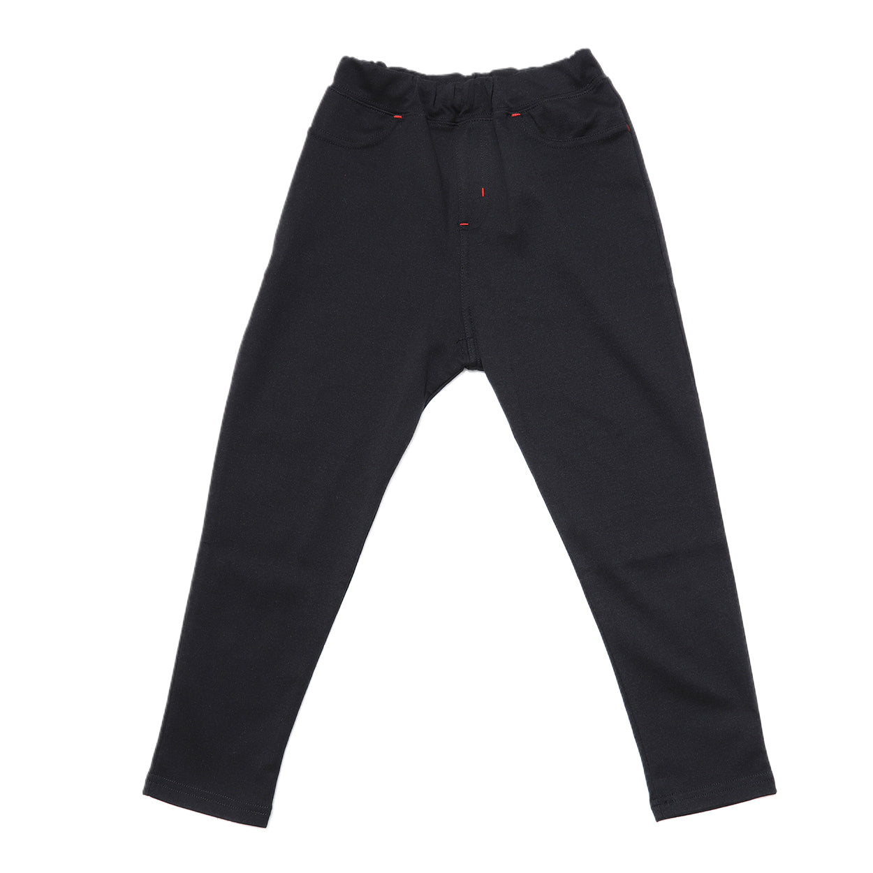 キッズ ストレッチパンツ ロング 無地 フィット のびる 動きやすい スキニー 綿素材 ジュニア 腰ゴム 110～130cm (子供服 男の子 女の子 ズボン ボトムス 伸縮性 伸び縮み 綿混 おでかけ 110 120 130) (在庫限り)