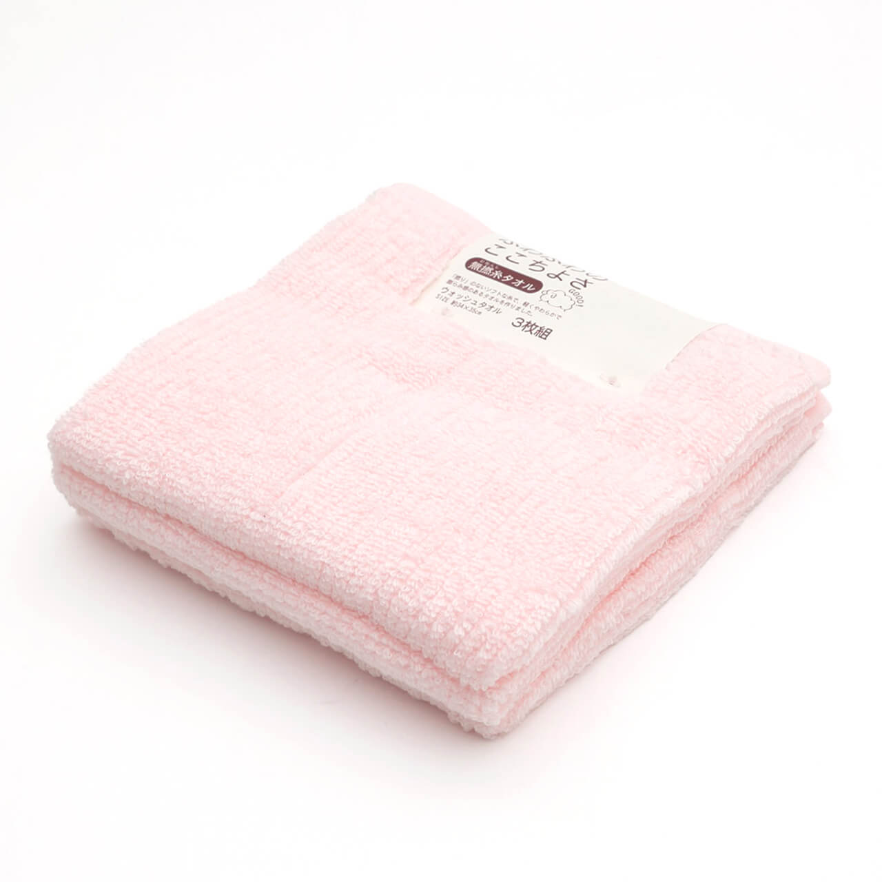 ウォッシュタオル 3枚組 ハンドタオル タオル 綿100% ふわふわ 無撚糸 約34cm×35cm 無地 無撚糸タオル 手拭き 洗面所 トイレ キッチン キッチンタオル