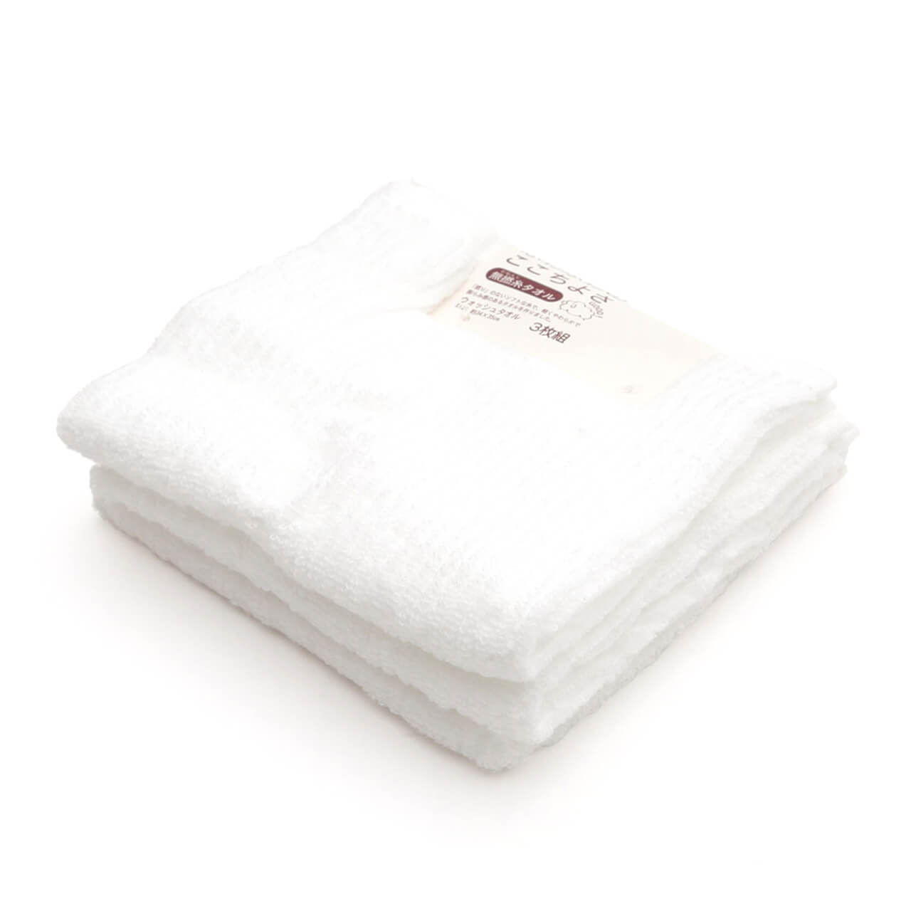 ウォッシュタオル 3枚組 ハンドタオル タオル 綿100% ふわふわ 無撚糸 約34cm×35cm 無地 無撚糸タオル 手拭き 洗面所 トイレ キッチン キッチンタオル