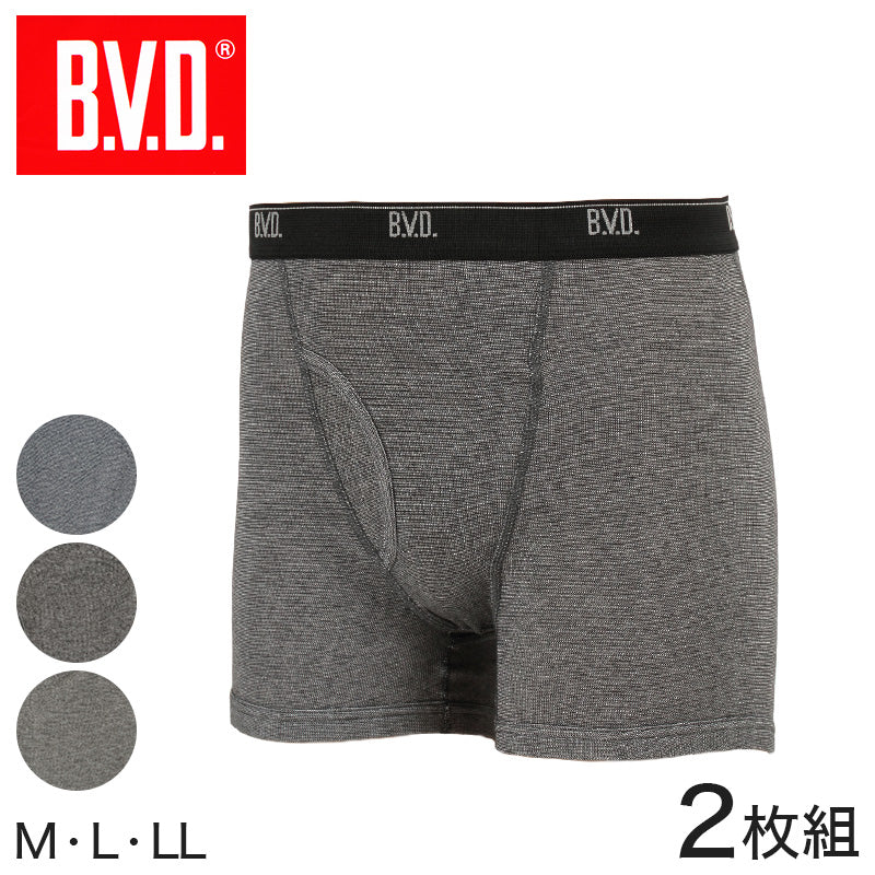 BVD ボクサーパンツ メンズ B.V.D.BASIC STYLE ボクサーブリーフ パンツ 前あき 2枚組 M～LL (bvd 吸汗速乾 大きいサイズ インナー セット アンダーウェアー インナーウェアー 下着 肌着 M L LL)