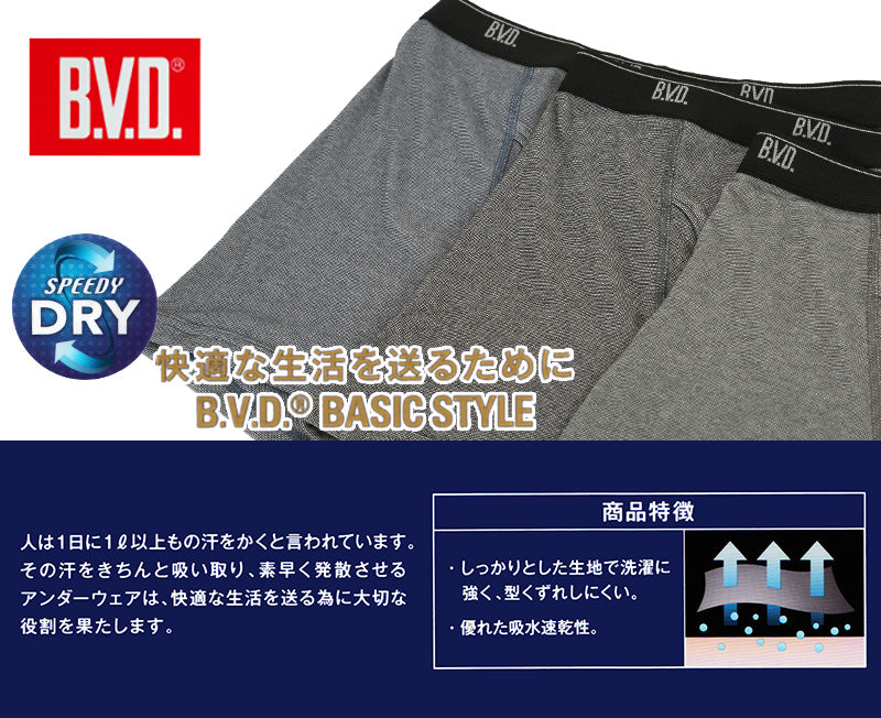 BVD ボクサーパンツ メンズ ボクサーブリーフ 前あき 2枚組 M～LL bvd 下着 パンツ 男性 吸汗 速乾 インナー セット アンダーウェアー 肌着 M L LL