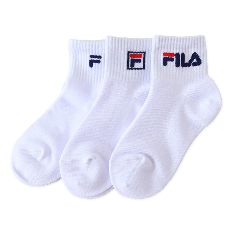 子供 靴下 ソックス ショート丈 3足組 FILA 15-20cm・19-24cm (スポーツ スクール キッズ ジュニア 子ども こども 丈夫 フィラ 多足組) (在庫限り)