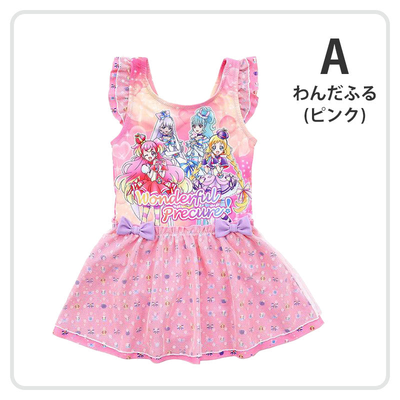 プリキュア 水着 女の子 キッズ ワンピース水着 わんだふるぷりきゅあ！ 100cm～120cm 子供 女児 子ども 100 110 120 水泳 プール わんだふるプリキュア (送料無料)