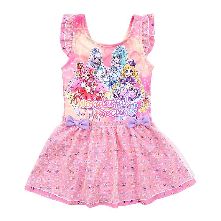 プリキュア 水着 女の子 キッズ ワンピース水着 わんだふるぷりきゅあ！ 100cm～120cm 子供 女児 子ども 100 110 120 水泳 プール わんだふるプリキュア (送料無料)