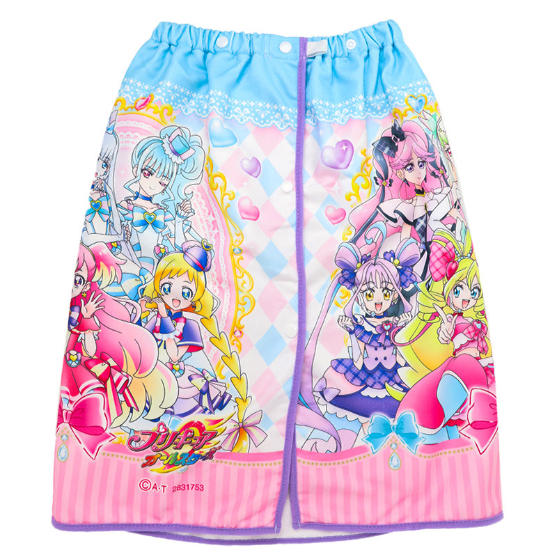 プリキュア 巻きタオル ラップタオル キッズ 女の子 ガールズ プールタオル お着替えタオル スイムタオル 水泳タオル フロントボタン ネームタグ付き 取っ手付き 海 プール 水遊び 60cm スイミング キャラクター タオル