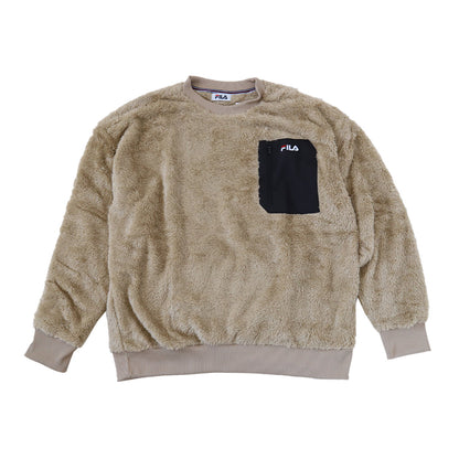 FILA トレーナー メンズ ボア もこもこ シャギー クルーネック トップス M/L/LL フィラ 暖かい 長袖 冬 冬服 レディース 毛 モコモコ ポケット ファスナー