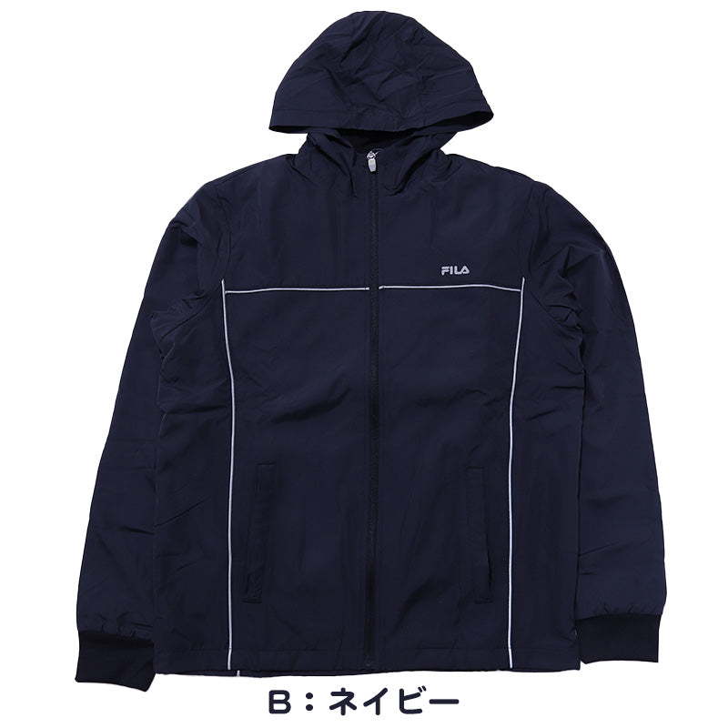 ウインドブレーカー メンズ フリース FILA  M L LL  ( ジャケット スポーツ 上着 裏起毛 暖かい トップス ファスナー フルジップ フィラ 紺 黒 灰 長袖 紫外線 反射材 夜 )