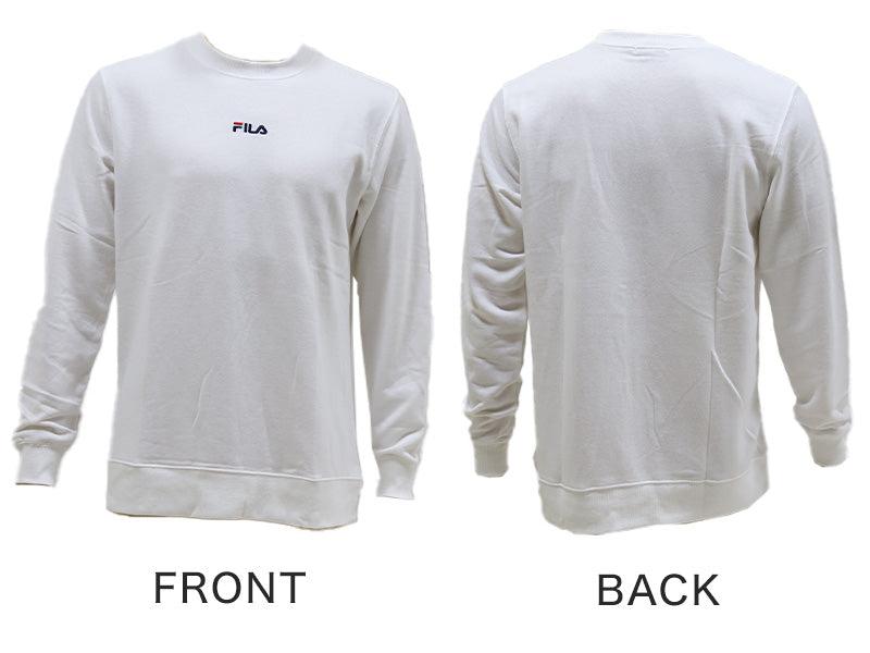 メンズ スウェット トレーナー トップス 長袖 シャツ FILA フィラ ロゴ M L LL ユニセックス 男女兼用 秋 春 レディース ワンポイント 裏毛 (在庫限り)