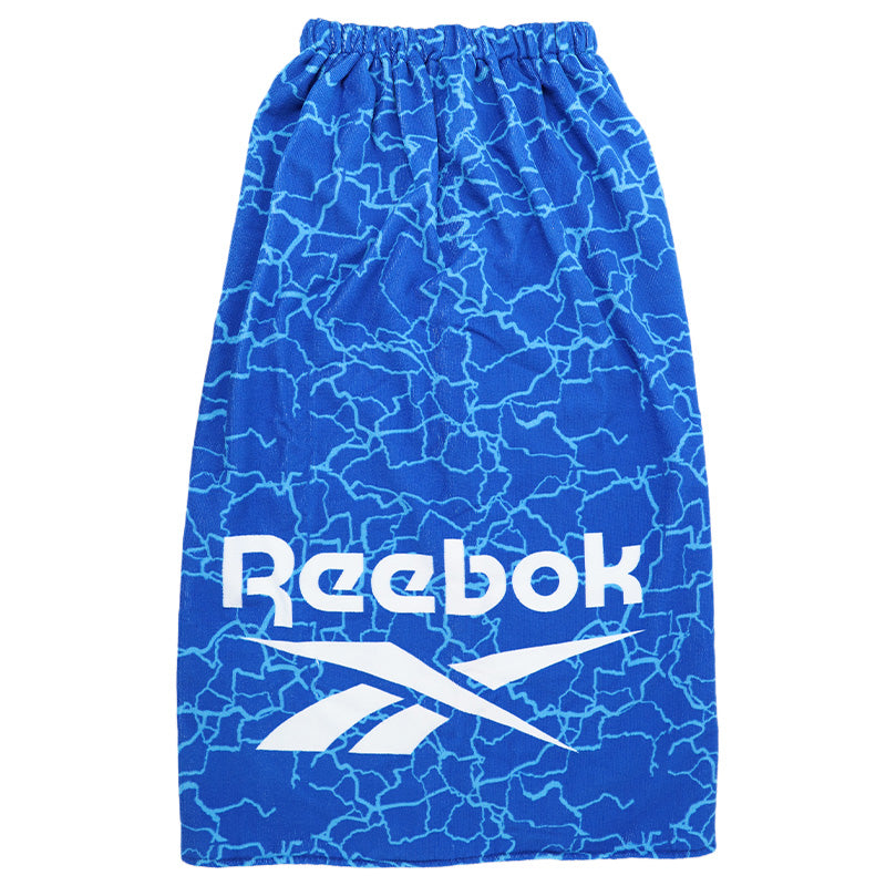 REEBOK リーボック 巻きタオル ラップタオル 100cm丈 キッズ 男の子 ジュニア プールタオル お着替えタオル スイムタオル ポリエステル フロントボタン ネームタグ付き 取っ手付き ループ付き 海 プール 水遊び スイミング 学校用 100cm丈 小学生
