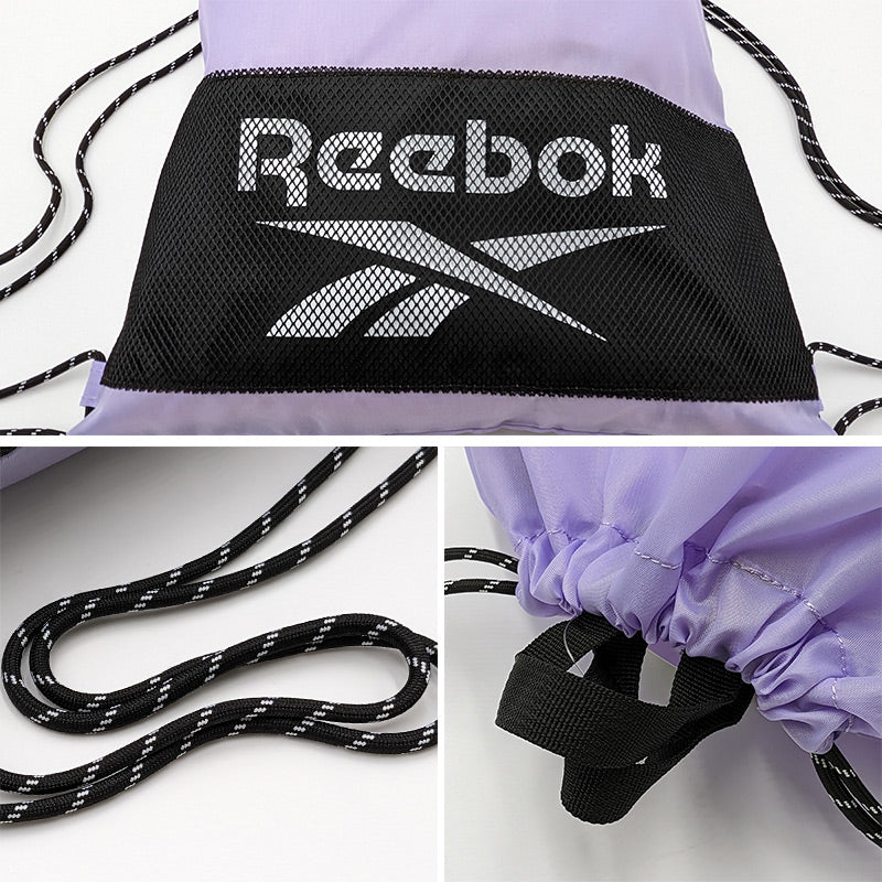 ナップサック 持ち手付き 大きめ スポーツ Reebok フリーサイズ (男の子 女の子 体操着入れ 体操服袋 小学校 シューズ入れ シンプル 無地 リーボック スクール ナイロン) (在庫限り)