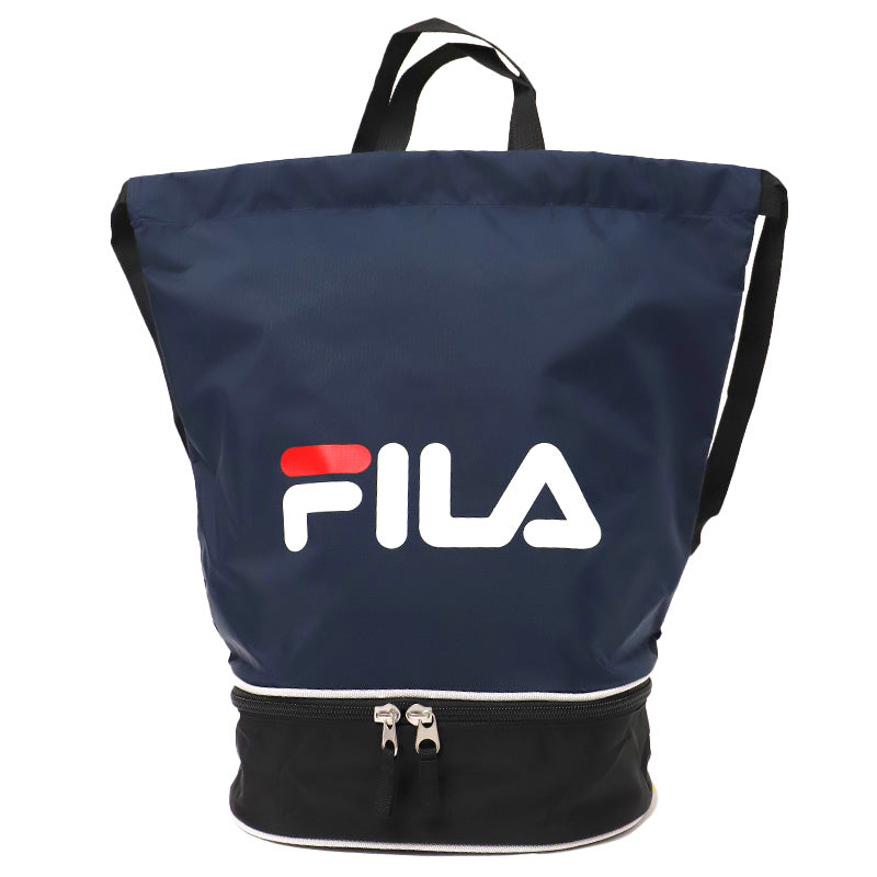 ナップサック キッズ ボンサック FILA リュック 体操服入れ シューズバッグ 2層収納 巾着バッグ ジムバッグ スポーツバッグ 子供 フリーサイズ 通学 部活 遠足 男の子 女の子 小学生 中学生 軽量 おしゃれ