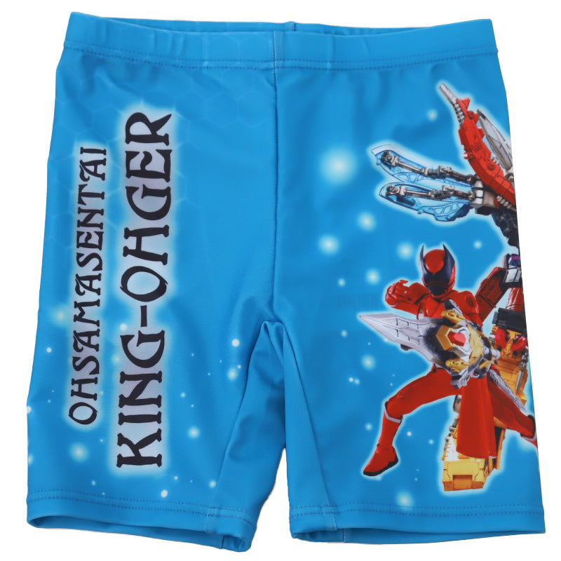 キングオージャー 水着 キッズ 男子 男の子  100 110 120 (海パン ハーフパンツ 男児 子供 海 水泳 プール 青 赤) (在庫限り)