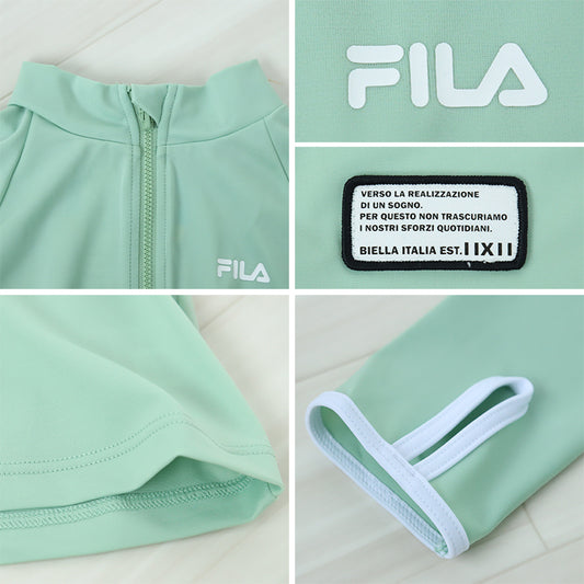 ラッシュガード 子供 女子 ジュニア キッズ FILA 長袖 130 140 150 160 170 フィラ スクール 水着 女の子 スク水 プール 紫外線対策 uvカット 水泳 学校 (送料無料) (在庫限り)