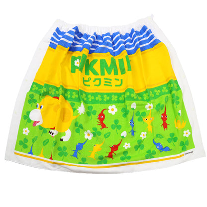 ラップタオル 巻きタオル 綿100% キャラクター かわいい キッズ 子供 80cm丈 ビーチタオル バスタオル 小学生 プール 水泳 男の子 男子 女の子 女子 ジュニア 吸水 ピクミン (在庫限り)