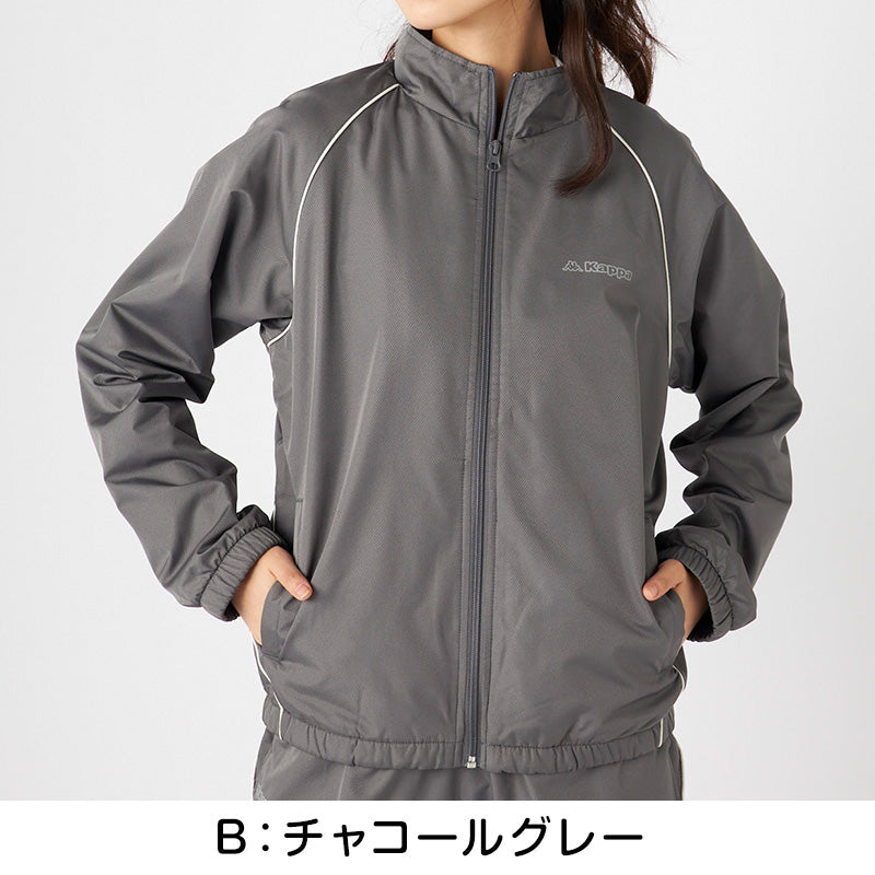 レディース ウィンドジャケット 裏フリース Kappa カッパ トップス M L LL 秋冬 春 上着 スポーツウェア 長袖 運動 暖かい