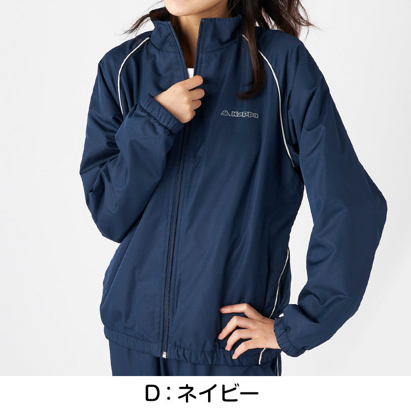 レディース ウィンドジャケット 裏フリース Kappa カッパ トップス M L LL 秋冬 春 上着 スポーツウェア 長袖 運動 暖かい