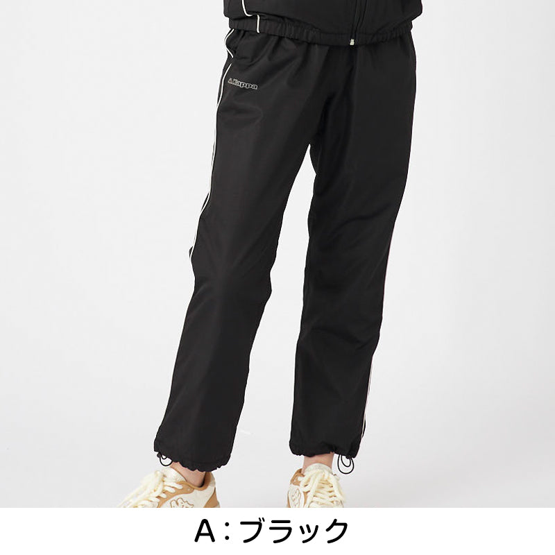 レディース 裏フリース ウィンドパンツ パンツ ズボン Kappa カッパ ボトムス M L LL ロングパンツ 秋冬 春 スエット スポーツウェア 長ズボン 運動 暖かい