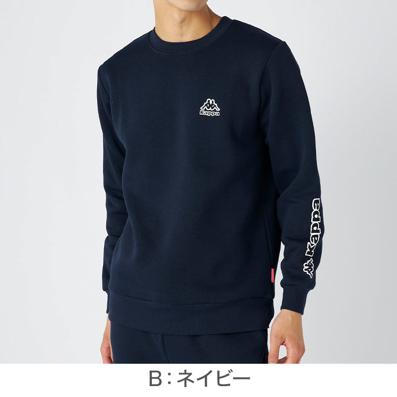 Kappa トレーナー メンズ 裏起毛 クルーネック スウェット あったか 暖かい M L LL 秋 冬 男性 男子 長袖 トップス 綿混 スポーツウェア 運動