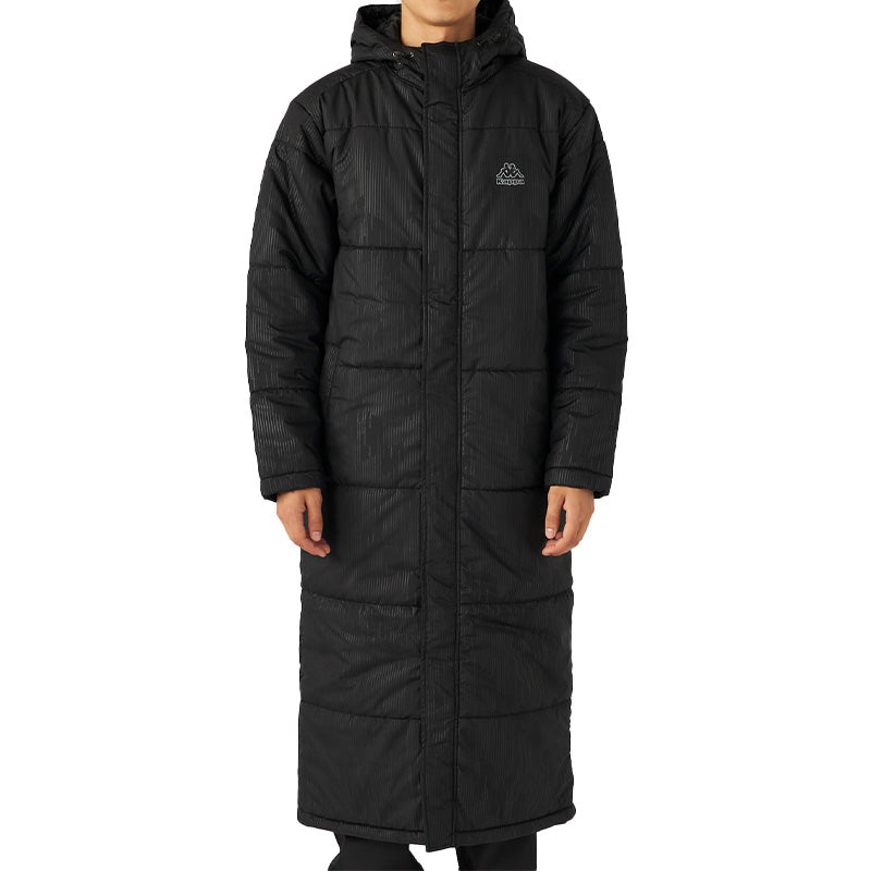 ベンチコート メンズ ロング 防寒 防風 アウトドア Kappa カッパ M L LL ロングコート フード付き 観戦 スポーツ観戦 中綿 防寒着 軽い 軽量  暖かい ゆったり シンプル おしゃれ コーデ アウター ジャケット (送料無料)