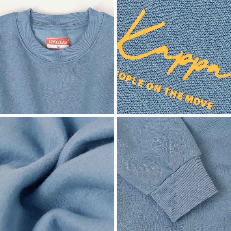 Kappa メンズ トレーナー 裏起毛 クルーネック スウェット あったか 暖かい M L LL 秋 冬 男性 男子 長袖 トップス 綿混 スポーツウェア 運動