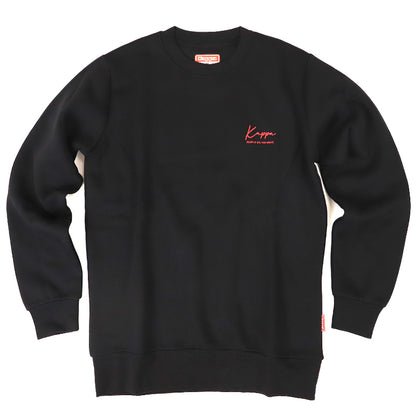 Kappa メンズ トレーナー 裏起毛 クルーネック スウェット あったか 暖かい M L LL 秋 冬 男性 男子 長袖 トップス 綿混 スポーツウェア 運動
