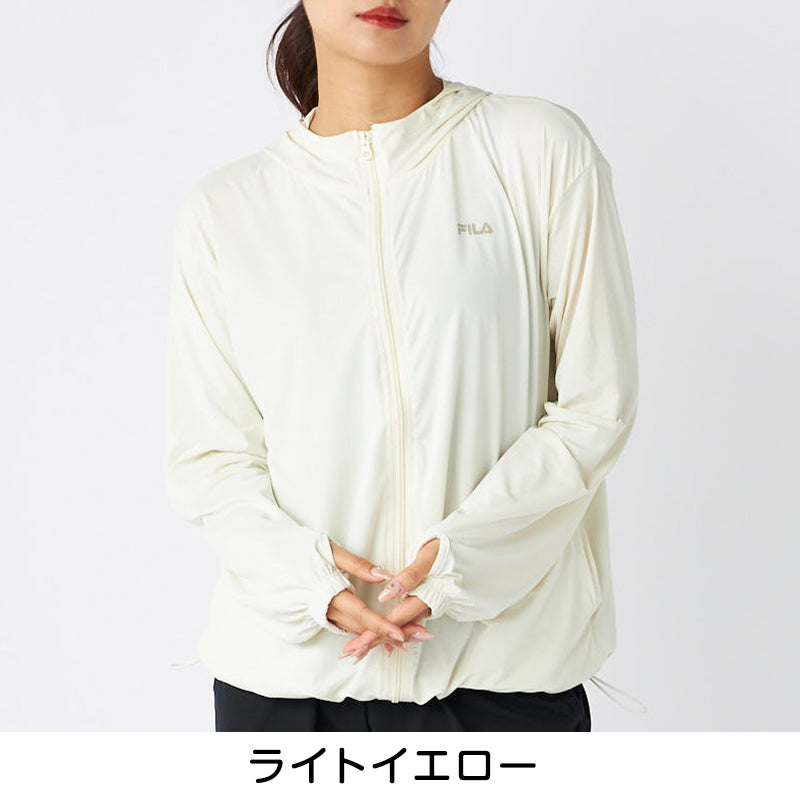 FILA UVパーカー レディース 接触冷感 ラッシュパーカー UVカット パーカー 吸汗速乾 紫外線対策 日焼け対策 冷感パーカー ラッシュガード フード付き M L LL 軽量 羽織り 夏パーカー スポーツウェア 水着の上から 着るUV対策 海 プール ママコーデ 夏 アウトドア