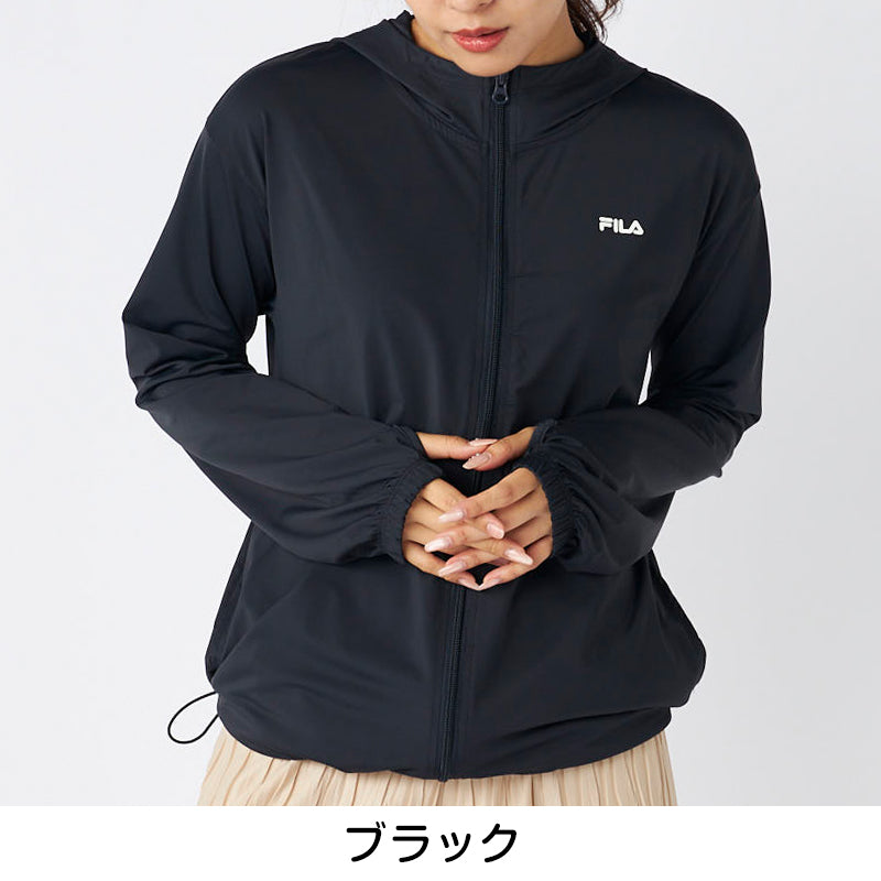 FILA UVパーカー レディース 接触冷感 ラッシュパーカー UVカット パーカー 吸汗速乾 紫外線対策 日焼け対策 冷感パーカー ラッシュガード フード付き M L LL 軽量 羽織り 夏パーカー スポーツウェア 水着の上から 着るUV対策 海 プール ママコーデ 夏 アウトドア