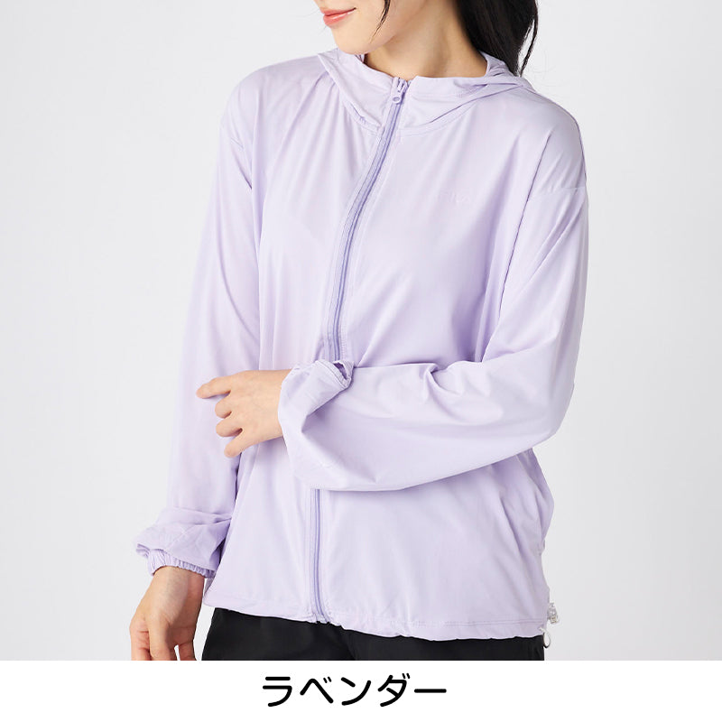 FILA UVパーカー レディース 接触冷感 ラッシュパーカー UVカット パーカー 吸汗速乾 紫外線対策 日焼け対策 冷感パーカー ラッシュガード フード付き M L LL 軽量 羽織り 夏パーカー スポーツウェア 水着の上から 着るUV対策 海 プール ママコーデ 夏 アウトドア