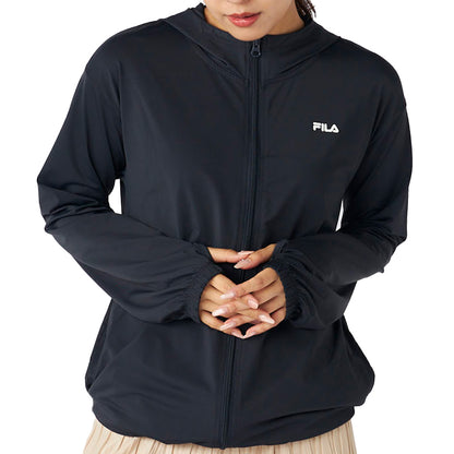 FILA UVパーカー レディース 接触冷感 ラッシュパーカー UVカット パーカー 吸汗速乾 紫外線対策 日焼け対策 冷感パーカー ラッシュガード フード付き M L LL 軽量 羽織り 夏パーカー スポーツウェア 水着の上から 着るUV対策 海 プール ママコーデ 夏 アウトドア