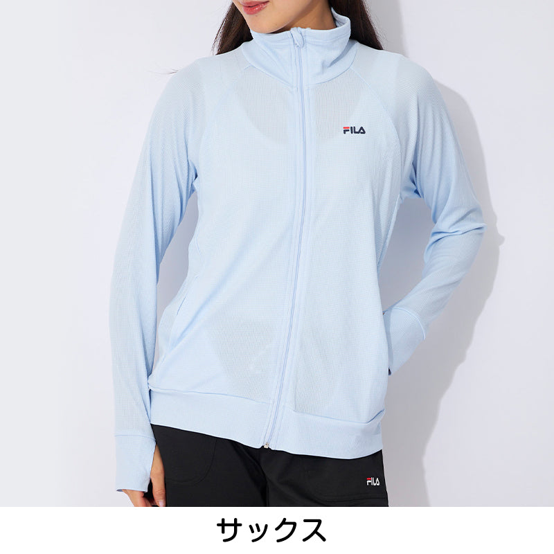 FILA UVウェア レディース ラッシュガード UVカット パーカー 水陸両用 指穴付き 長袖 UV対策 日焼け対策 ラッシュパーカー フード付き M L LL スポーツウェア 夏パーカー 羽織り 海 プール アウトドア フィットネス ママコーデ 紫外線対策