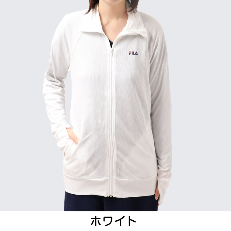 FILA UVウェア レディース ラッシュガード UVカット パーカー 水陸両用 指穴付き 長袖 UV対策 日焼け対策 ラッシュパーカー フード付き M L LL スポーツウェア 夏パーカー 羽織り 海 プール アウトドア フィットネス ママコーデ 紫外線対策