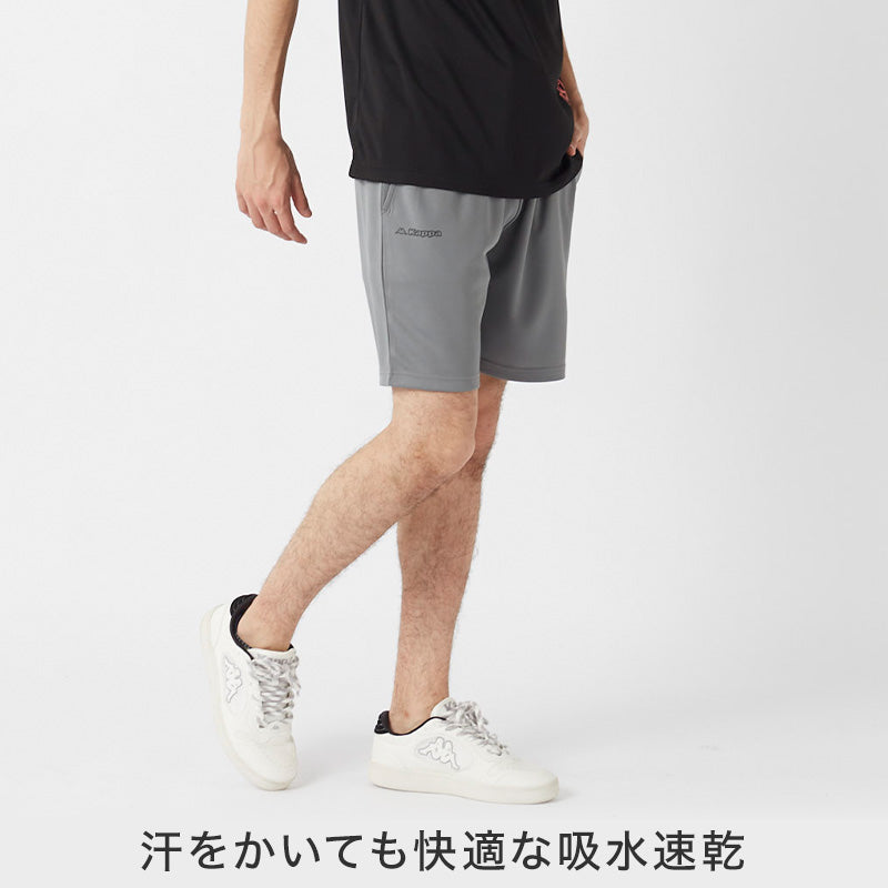Kappa ハーフパンツ メンズ スポーツパンツ トレーニングパンツ ソフトメッシュ ショートパンツ 短パン UVカット 吸水速乾 軽量 M L LL 通気性 夏パンツ スポーツウェア ランニング ジム トレーニング 部屋着 ルームウェア ワンポイント ロゴ ブランド シンプル 男性用