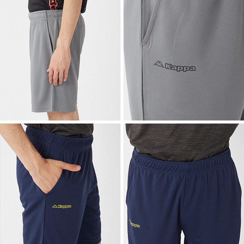Kappa ハーフパンツ メンズ スポーツパンツ トレーニングパンツ ソフトメッシュ ショートパンツ 短パン UVカット 吸水速乾 軽量 M L LL 通気性 夏パンツ スポーツウェア ランニング ジム トレーニング 部屋着 ルームウェア ワンポイント ロゴ ブランド シンプル 男性用