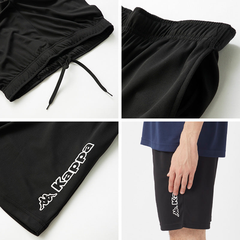 ハーフパンツ メンズ Kappa カッパ スポーツパンツ ショートパンツ 短パン ソフトメッシュ 吸水速乾 UVカット 涼しい 軽量 ドライパンツ M L LL トレーニング ランニング ジム 部屋着 ルームウェア 夏用 無地 ロゴ シンプル