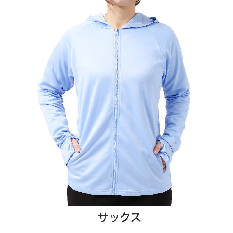 UVパーカー レディース UVジャケット ラッシュパーカー UVカット 長袖 フード付き 海 プール 水陸両用 日焼け対策 紫外線対策 M L LL ゆったり 羽織り 軽量 無地 STAR OF LIFE