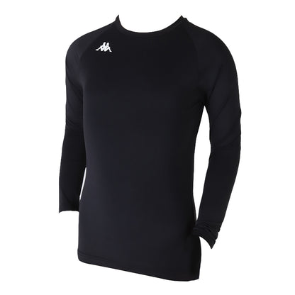 キッズ スポーツ 長袖 クルーネック ストレッチ 涼感 UVカット 130～170cm 子供 子ども 女の子 男の子 ジュニア インナー 黒 スポーツインナー