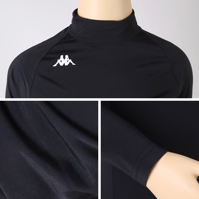 キッズ スポーツ 長袖 ハイネック ストレッチ 涼感 UVカット 130～170cm 子供 子ども 女の子 男の子 ジュニア インナー 黒 スポーツインナー