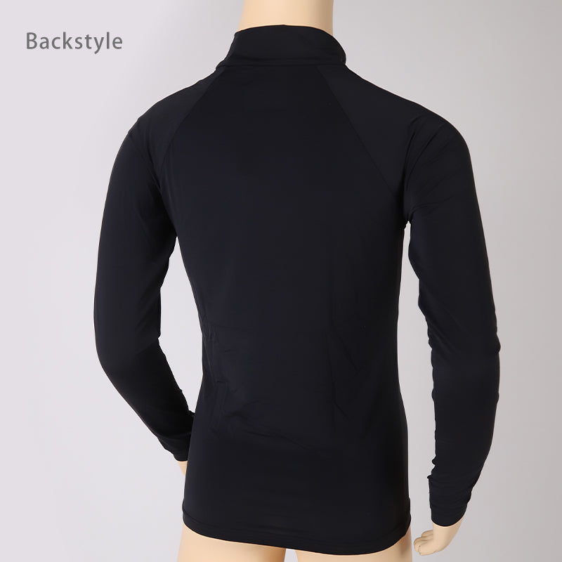 キッズ スポーツ 長袖 ハイネック ストレッチ 涼感 UVカット 130～170cm 子供 子ども 女の子 男の子 ジュニア インナー 黒 スポーツインナー