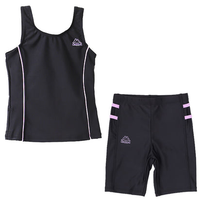 スクール水着 女子 女の子 セパレート タンキニ 水着 子供 Kappa キッズ ジュニア 上下セット めくれ防止 130-170cm 小学生 中学生 紫外線対策 UVカット ガールズ水着 セパレート水着 プール 授業 水泳 学校 体育 海 川遊び 夏 スポーツ ブランド