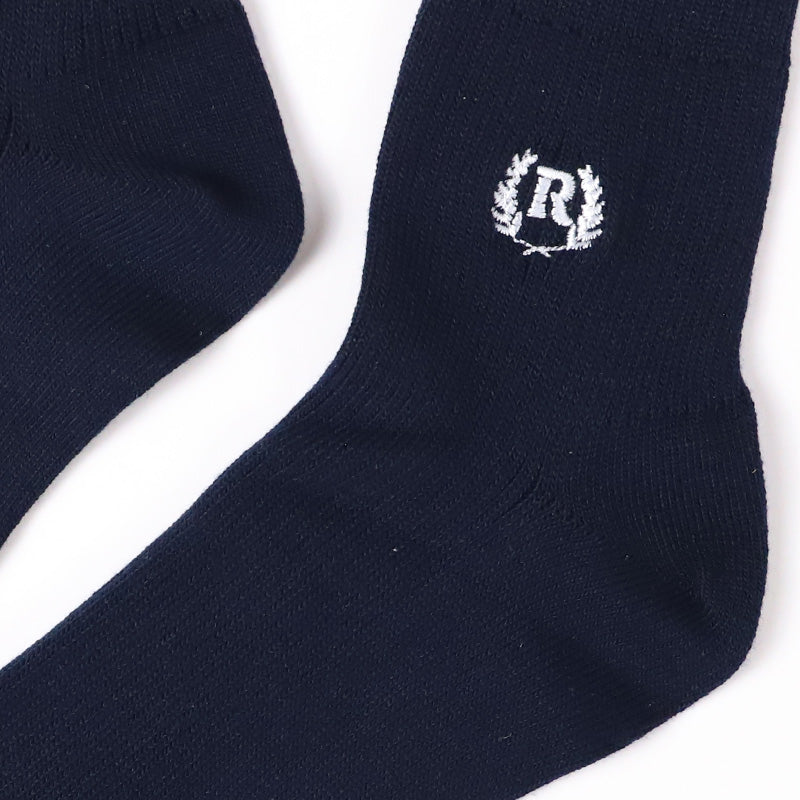 REPIPI ワンポイントソックス ガールズ キッズ ジュニア 靴下 小学生 中学生 高校生 女の子 13cm丈 22～25cm 子供用 シンプル おしゃれ リブ スクール 通学 学校