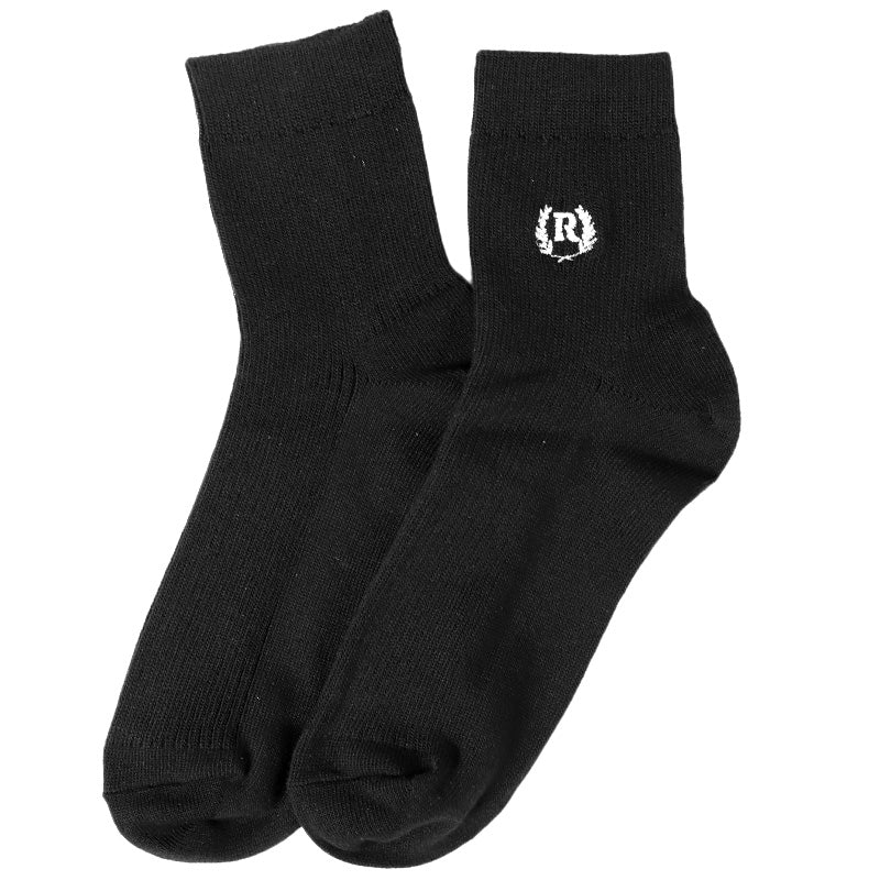 REPIPI ワンポイントソックス ガールズ キッズ ジュニア 靴下 小学生 中学生 高校生 女の子 13cm丈 22～25cm 子供用 シンプル おしゃれ リブ スクール 通学 学校