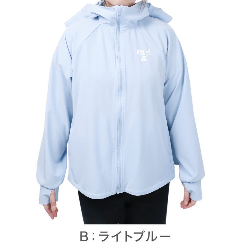 UVジャケット レディース 帽子付き UVカット パーカー 長袖 フード付き 紫外線対策 日焼け対策 軽量 M L LL ストレッチ 薄手 羽織り 冷房対策 無地