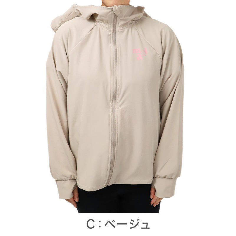 UVジャケット レディース 帽子付き UVカット パーカー 長袖 フード付き 紫外線対策 日焼け対策 軽量 M L LL ストレッチ 薄手 羽織り 冷房対策 無地