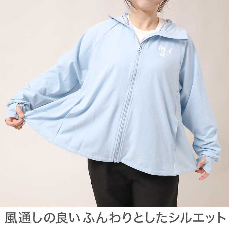 UVジャケット レディース 帽子付き UVカット パーカー 長袖 フード付き 紫外線対策 日焼け対策 軽量 M L LL ストレッチ 薄手 羽織り 冷房対策 無地