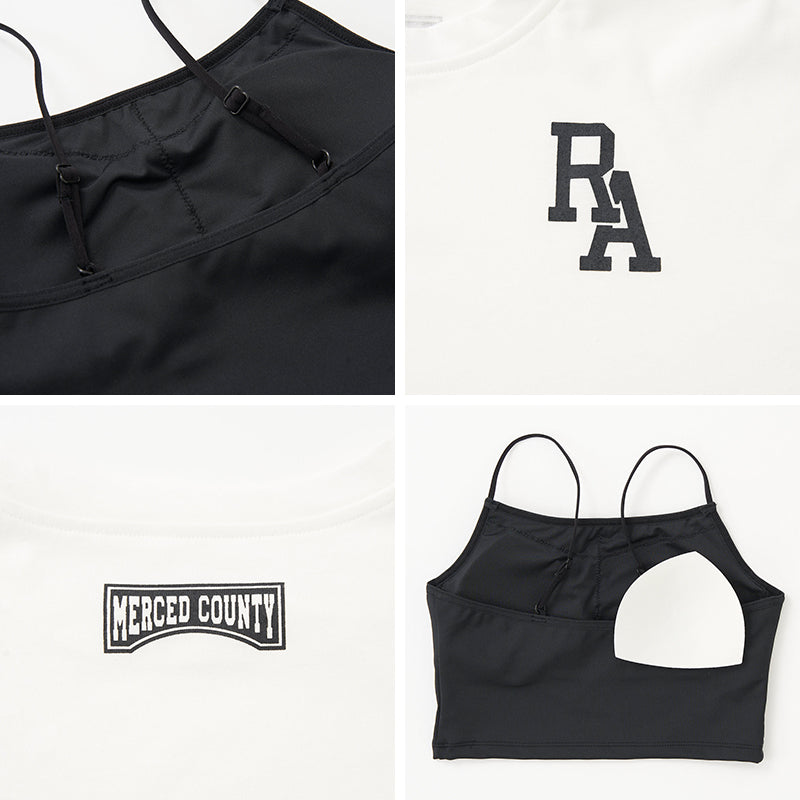 キャミブラ 短丈Tシャツ ダンス トレーニング 女の子 女子 かわいい シンプル repipi armario レピピアルマリオ 140～170cm トップス Tシャツ キャミ スポーティー (送料無料)